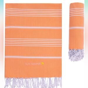 Beach Towel 100% Organic Turkish Cotton Sand Free Quick Dry Gray 38"x71"